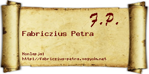 Fabriczius Petra névjegykártya