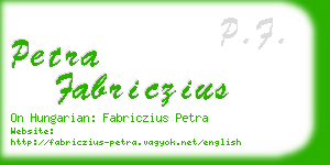 petra fabriczius business card